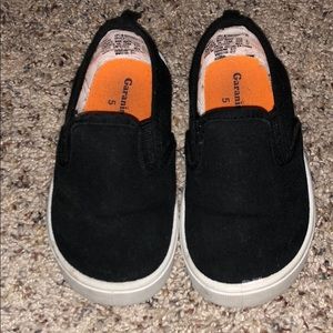Black slip on kids shoes